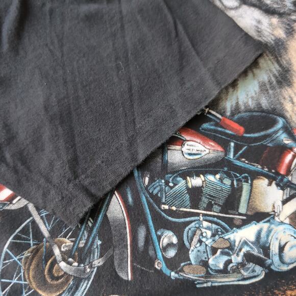 VTG 1989 3D Emblem Harley Davidson T Shirt XL Single Stitch 80s Survivors Wolf - Picture 6 of 10